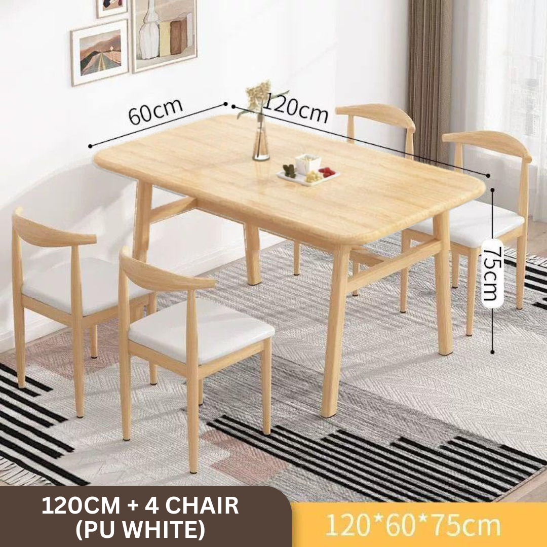 MODERN DINING TABLE CHAIR SET - 120CM +4 (MEJA MAKAN)_7