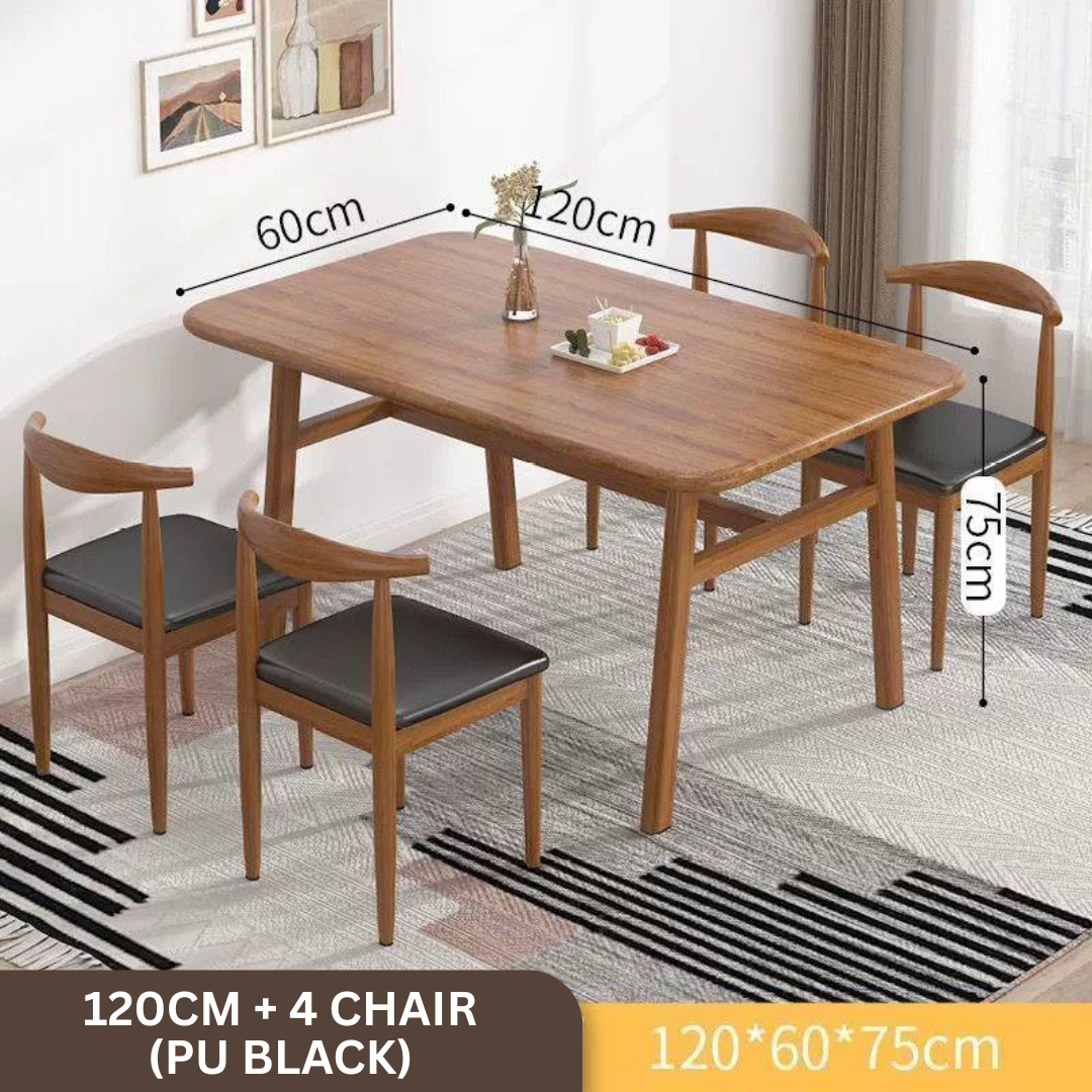 MODERN DINING TABLE CHAIR SET - 120CM +4 (MEJA MAKAN)_8