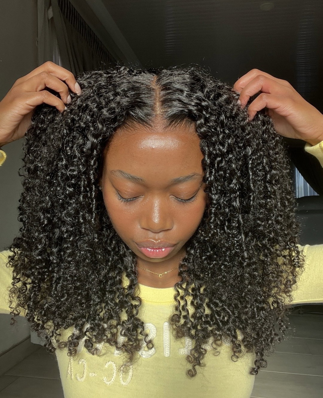 Kinky curly glueless 6x5 200% densité