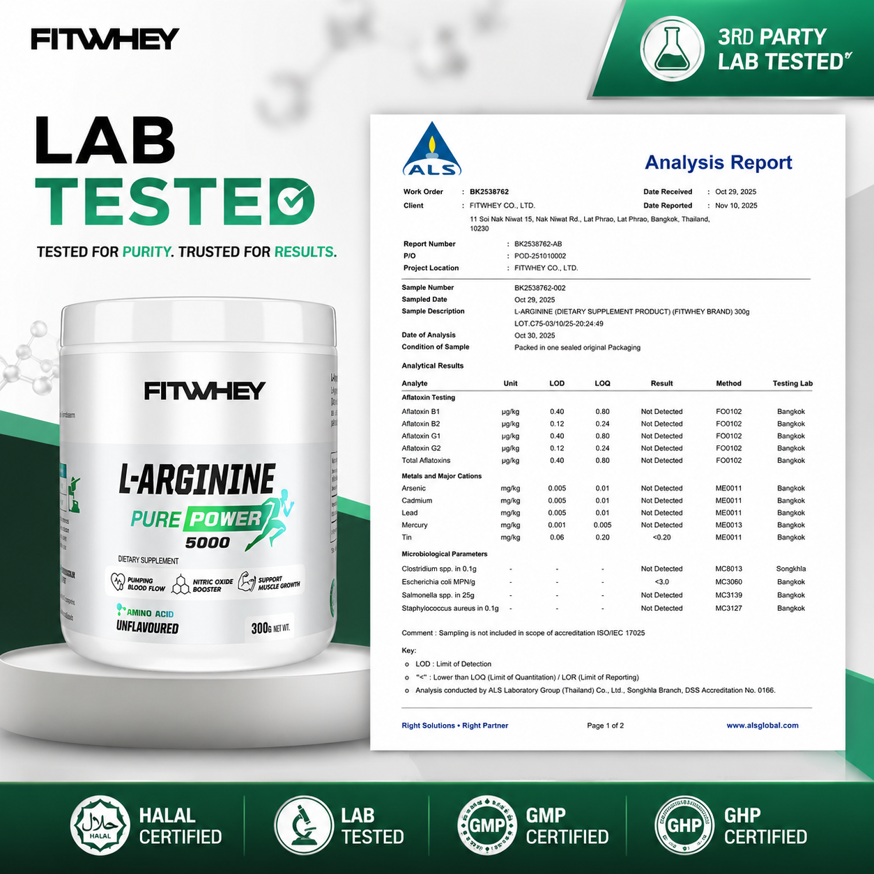 FITWHEY L-Arginine 5000 Pure Powder 300g | Pump & Nitric Oxide Support | No Stim_10