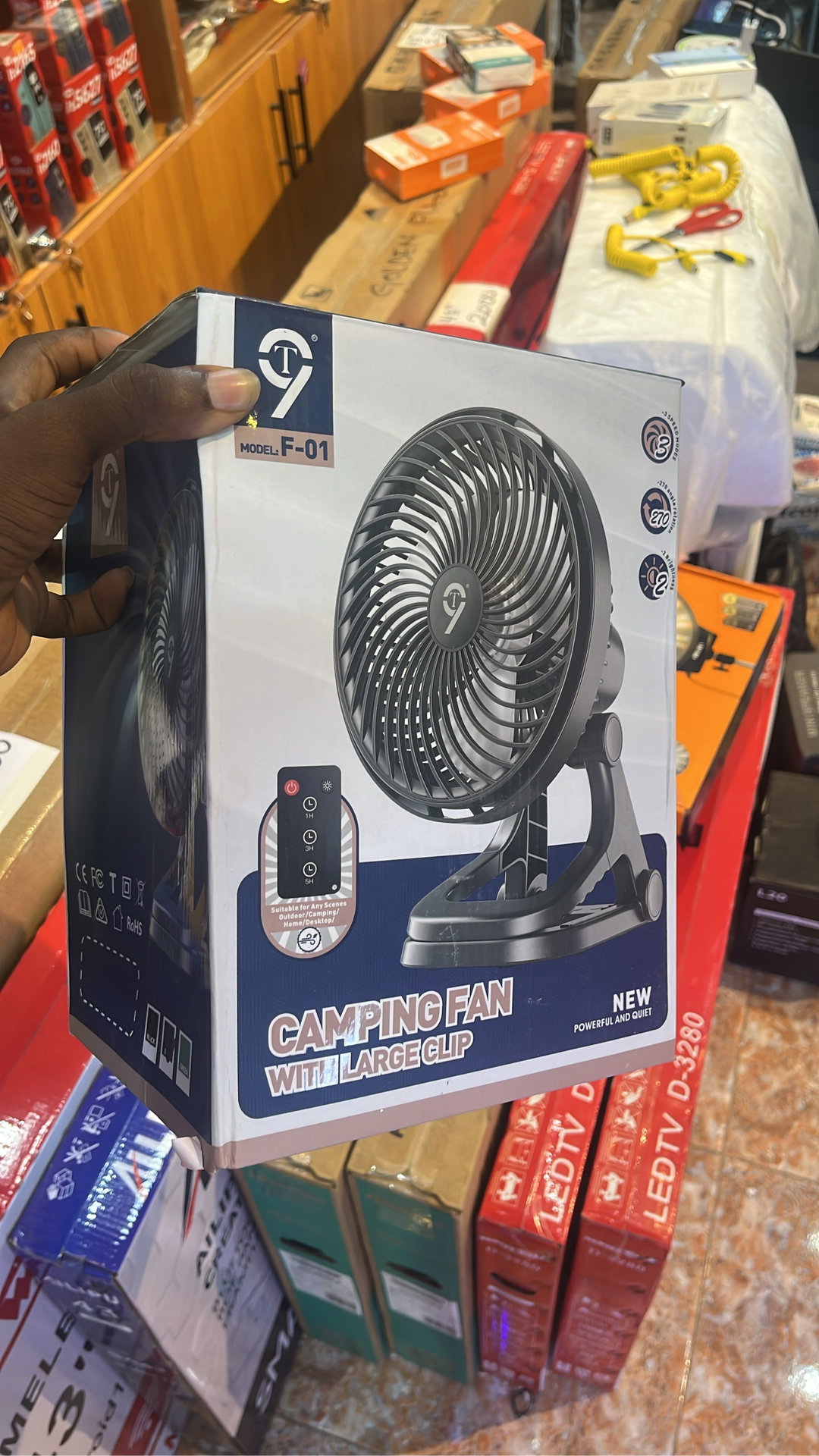 CAMPING FAN WITH LARGE CLIP AMD REMOTE