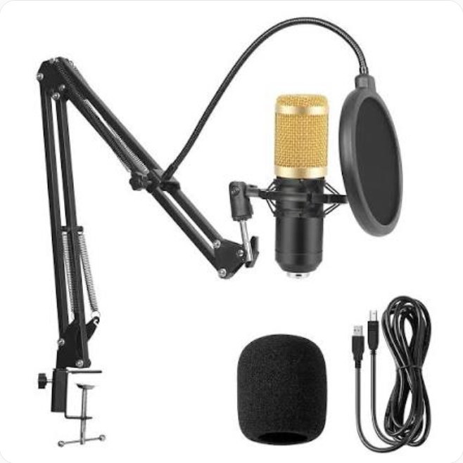 Professional Condenser USB Microphone Kit with Boom Arm| Podcast, Gaming & Streaming Microphone in Rwanda|
