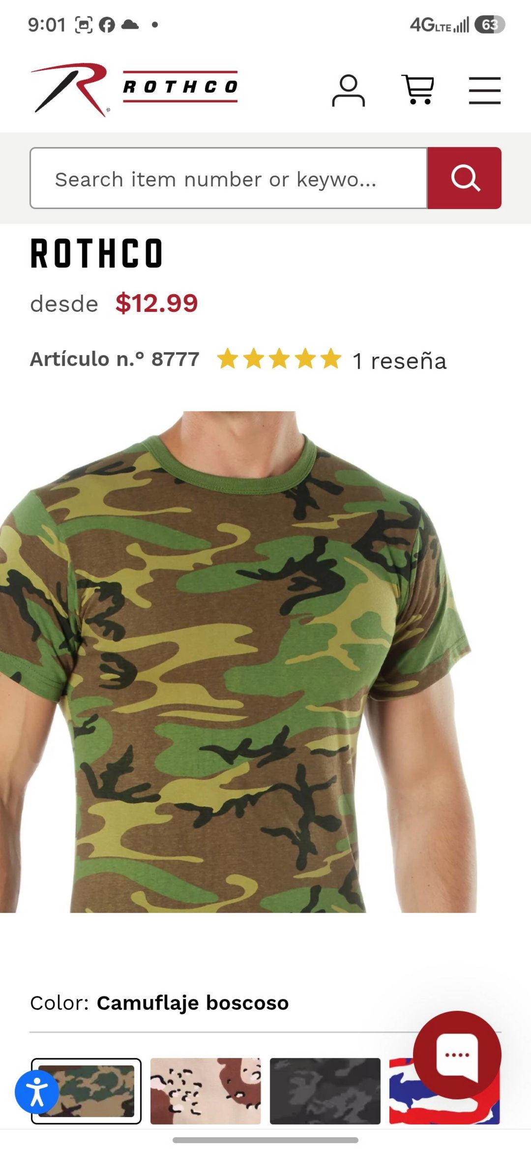 Camiseta camuflada Tierra ITEM 8777