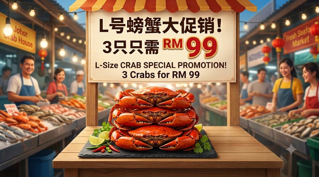 L Size活螃蟹大促销配套 - Live Crab Promotion