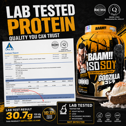 BAAM!!™ ISO-SOY Plant Protein Isolate (1lb / 0.45kg) | 30g Soy Isolate Protein • Vegan • Lactose-Free • Lab-Tested Premium Plant Protein [VX]