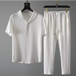 Men's Casual Ice Silk Linen Matching Set | Ultra-Thin Short-Sleeve Two-Piece Outfit