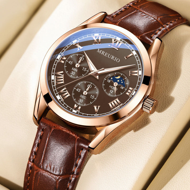 Men's Luxury Business Quartz Watch | Classic Leather Strap Dress Wristwatch_0