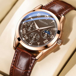 Men's Luxury Business Quartz Watch | Classic Leather Strap Dress Wristwatch