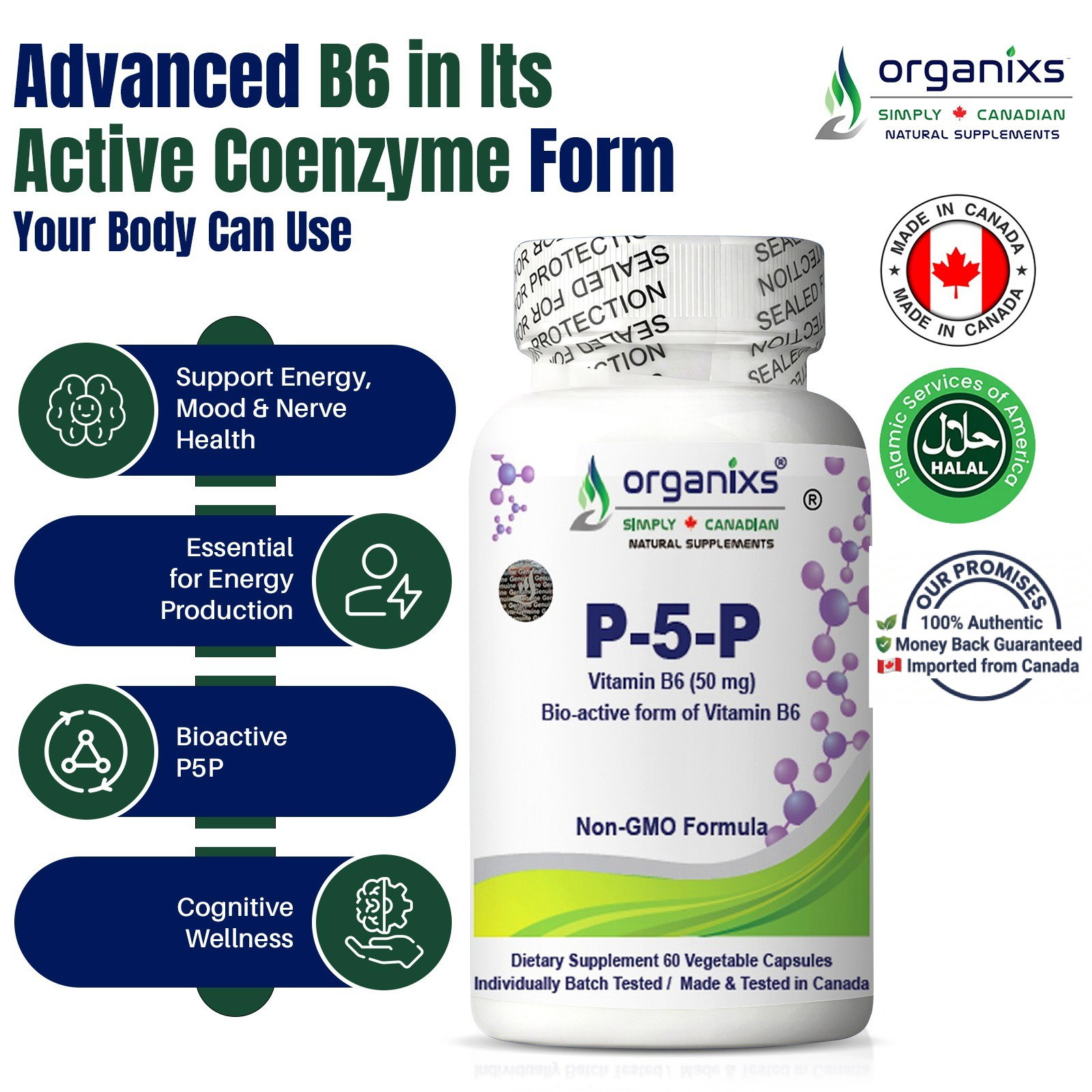 ORGANIXS VITAMIN  B6 P-5-P (Pyridoxal-5-Phosphate)_0