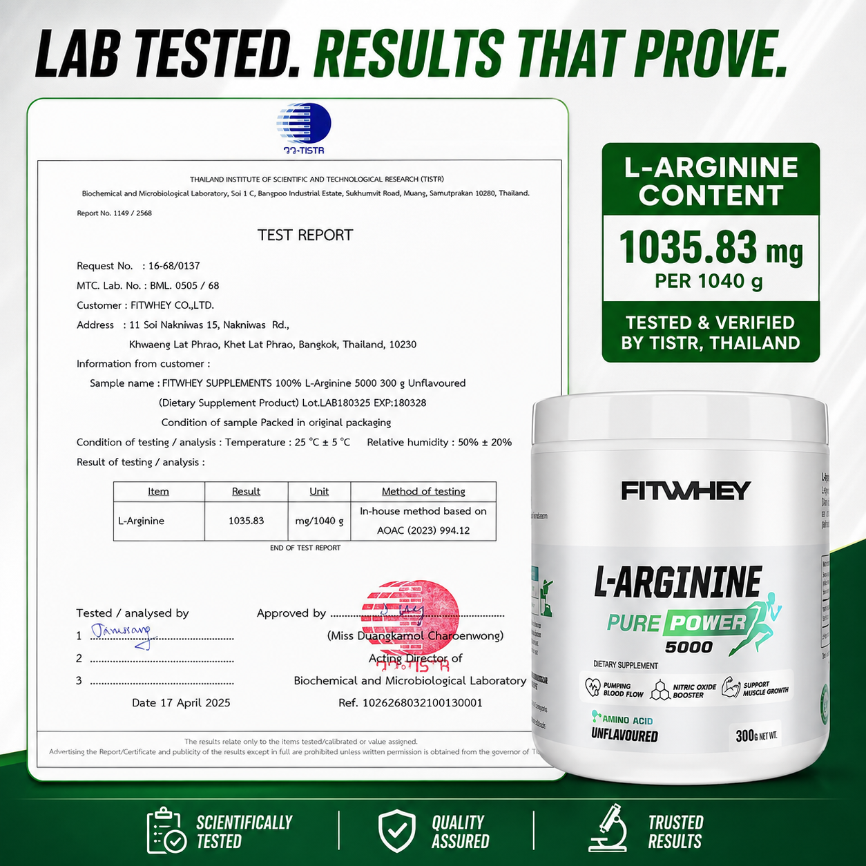 FITWHEY L-Arginine 5000 Pure Powder 300g | Pump & Nitric Oxide Support | No Stim_4