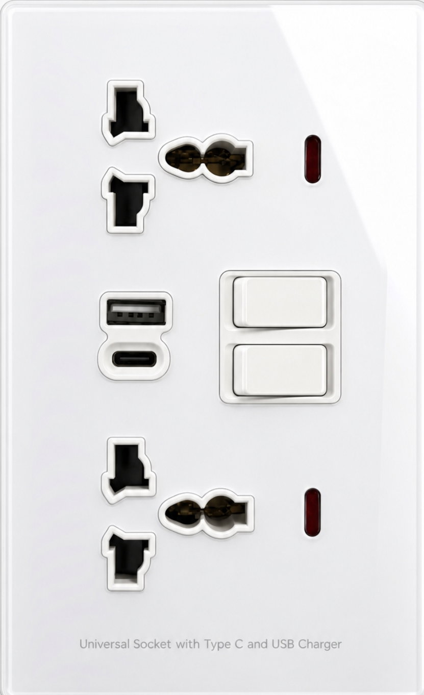  Tempered glass universal usb + type C
