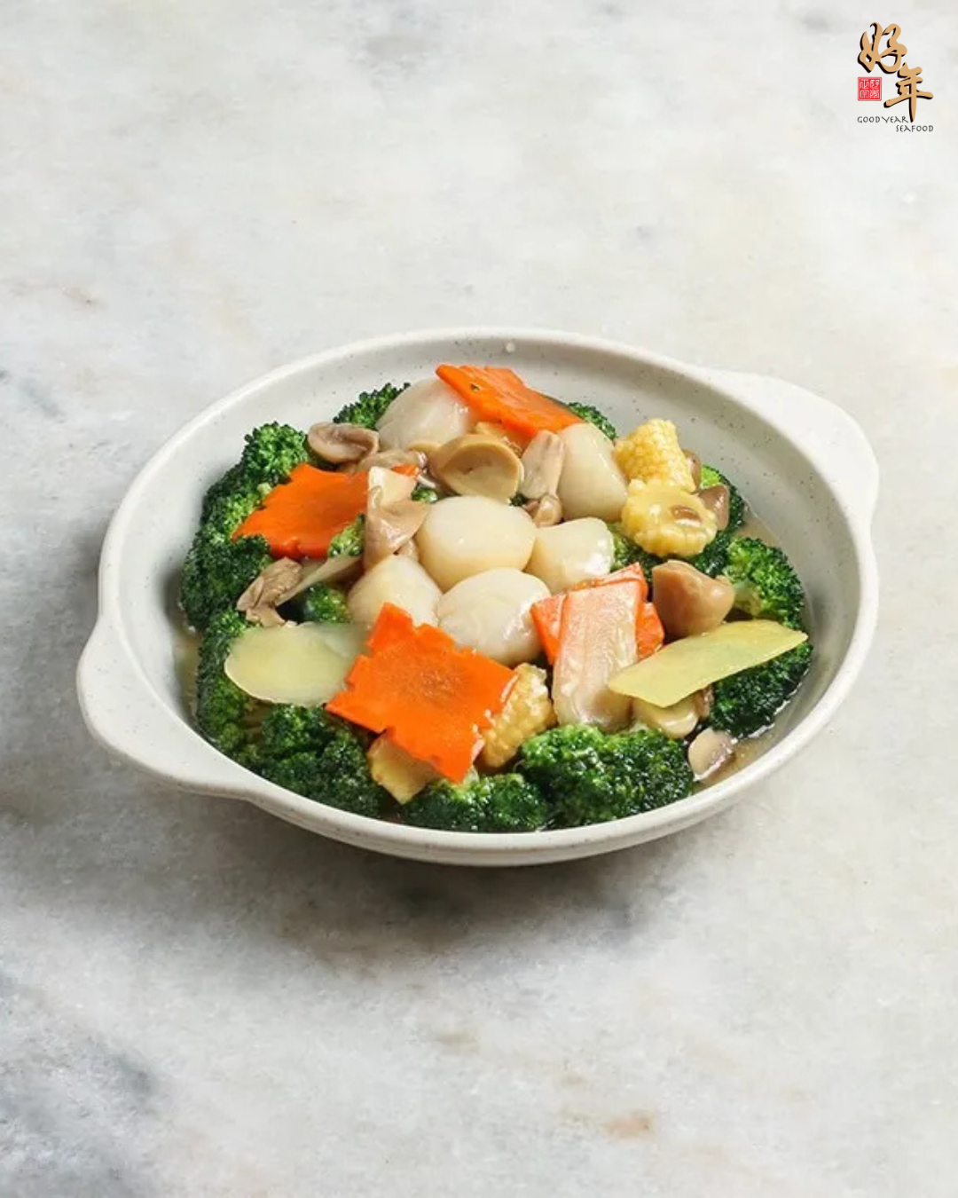 Stir Fried Broccoli 西兰花 with Scallops 带子 | Prawns 虾