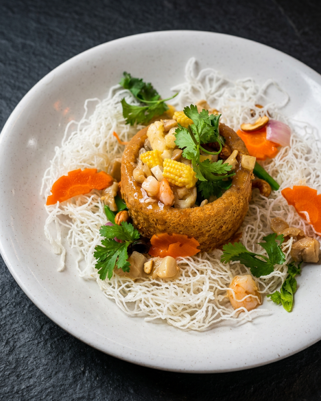 Yam Ring with Diced Chicken and Seasonal Vegetable 芋头圈_0