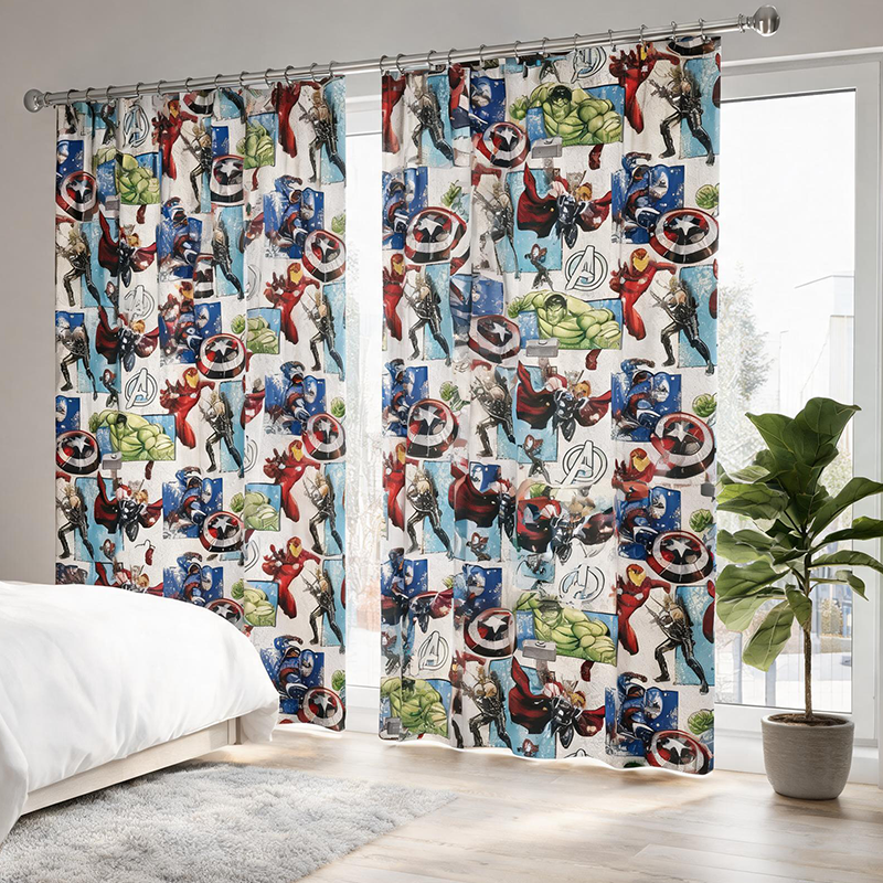 Kidsrock Avengers Kids Curtains_4