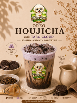 Oreo Houjicha w taro cloud