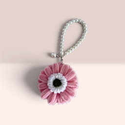 Pink Gerbera Keychain