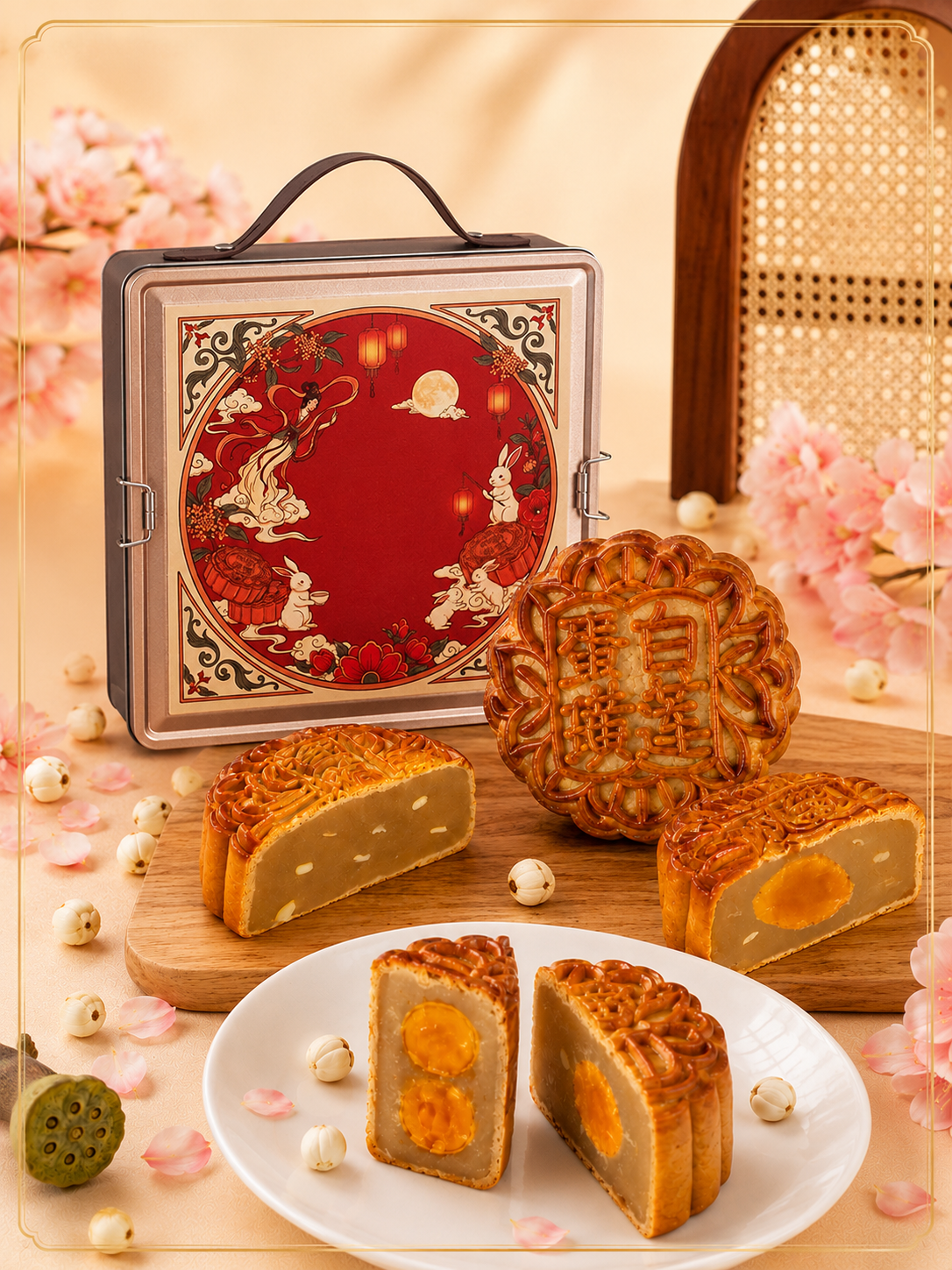 Traditional Baked Skin White Lotus Mooncake _1