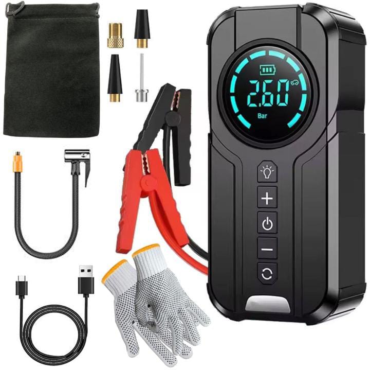 4-in-1 Multifunctional Car Emergency Jump Starter & Tire Inflator_0