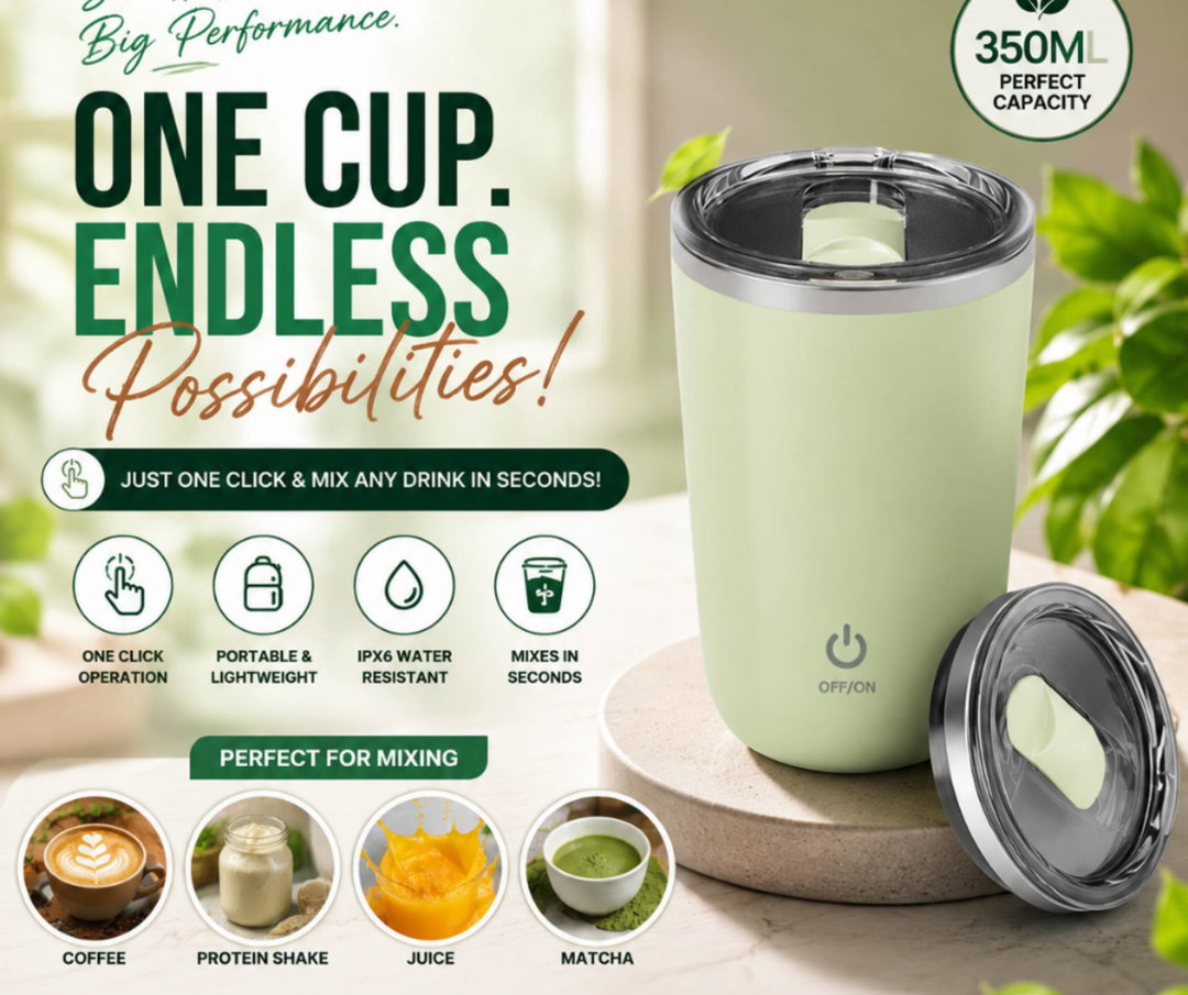 350ml Stainless Steel Automatic Self Stirring Mug Coffee Milk Juice Mixing Cup Magnetic Stirring Cup For Home Office And Travel (Random Color)