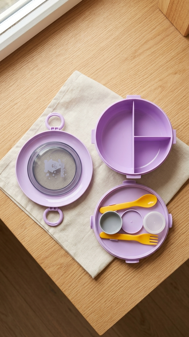 3 Compartments Round Lunch Box_1