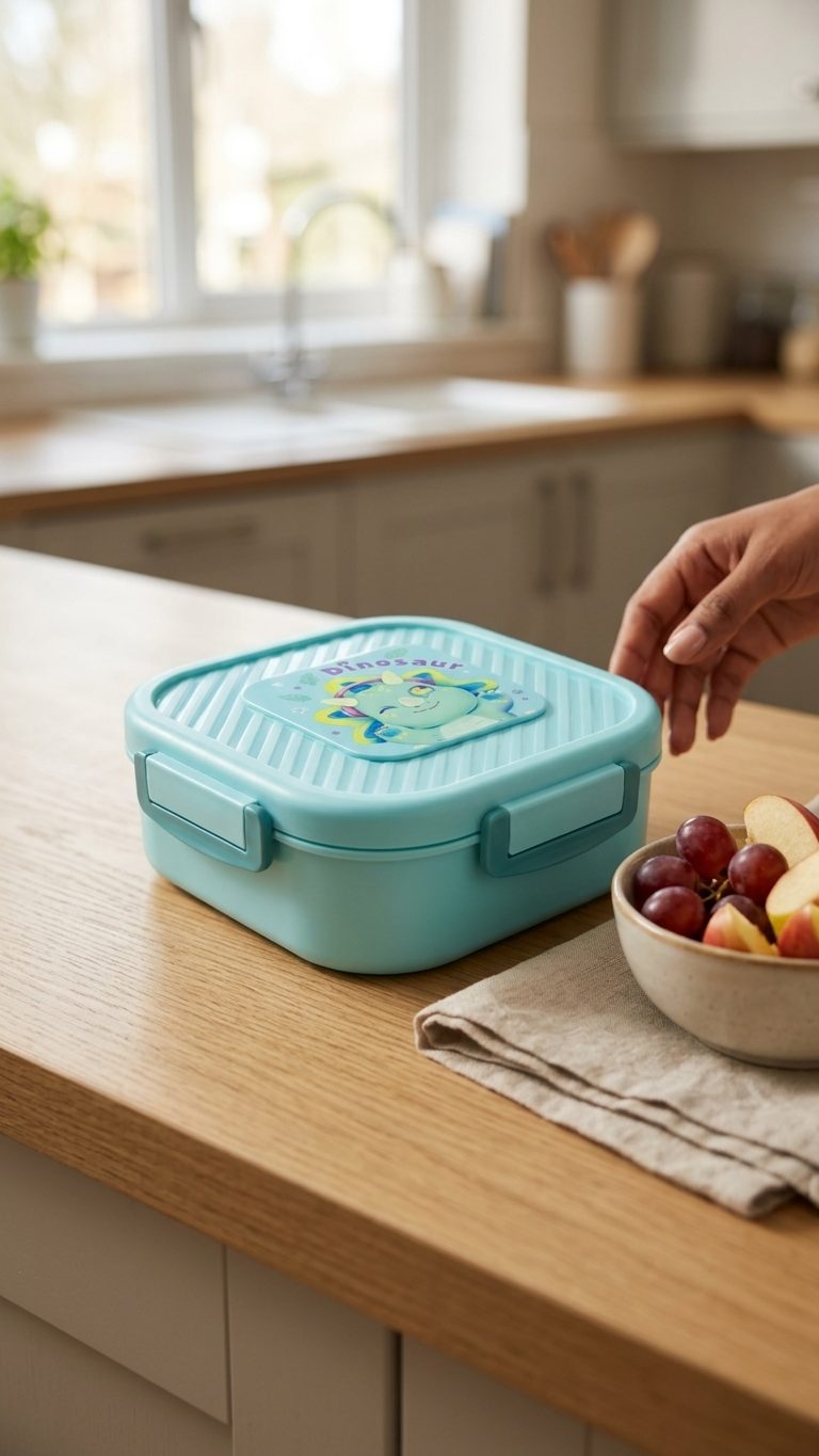 3 Compartments Square Lunch Box
