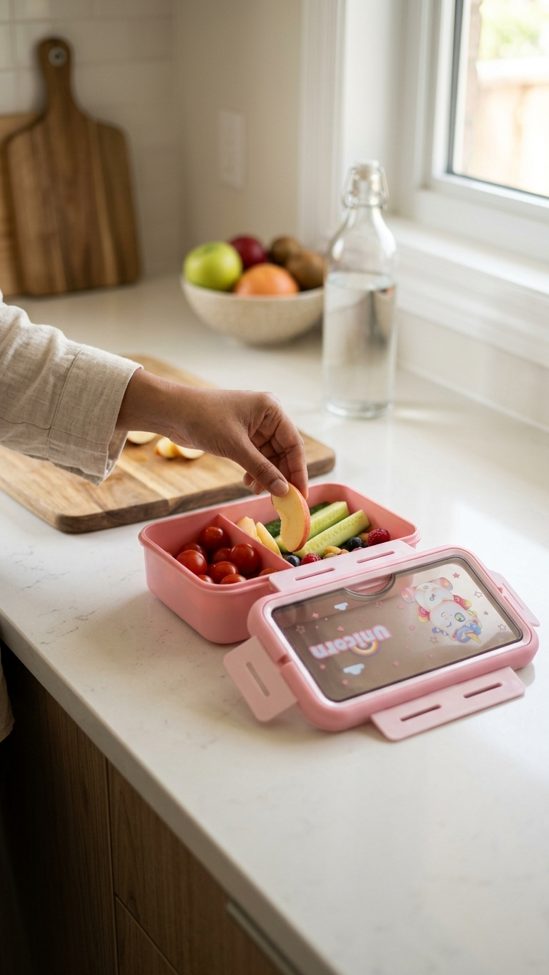 2 Compartments Rectangle Lunch Box