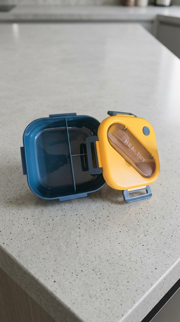 3 Compartments Square Lunch Box