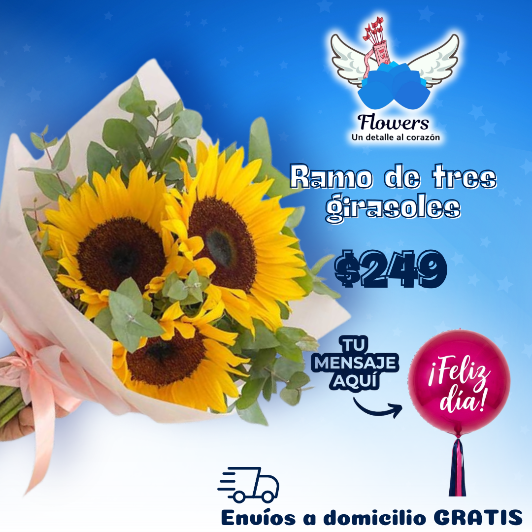 Ramo de tres girasoles