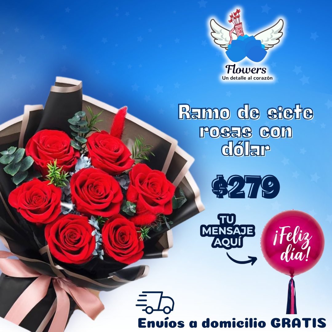 Ramo de siete rosas con d?ar_0