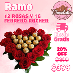 12 Rosas y 16 Ferrero Rocher