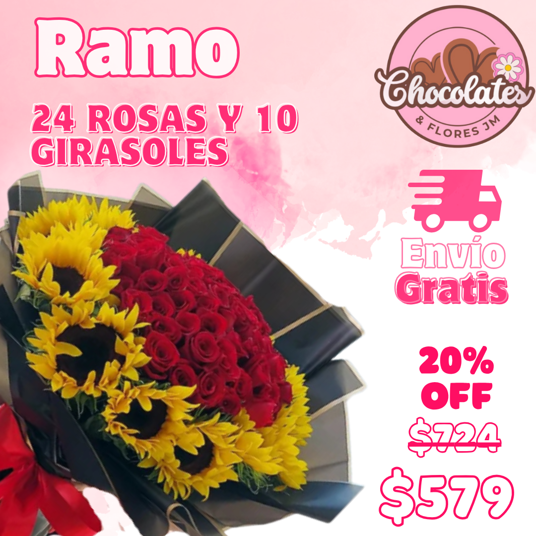 24 Rosas y 10 Girasoles_0