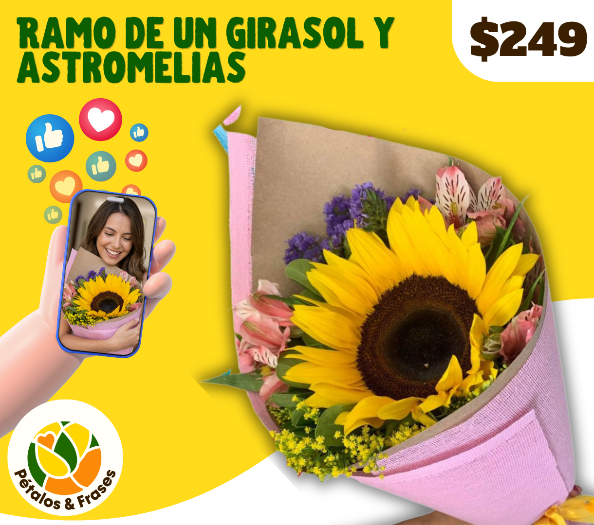 Ramo de un girasol y astromelias_0