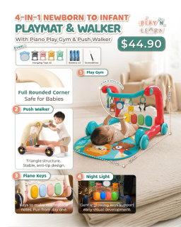 4-in-1 Baby Playmat & Walker