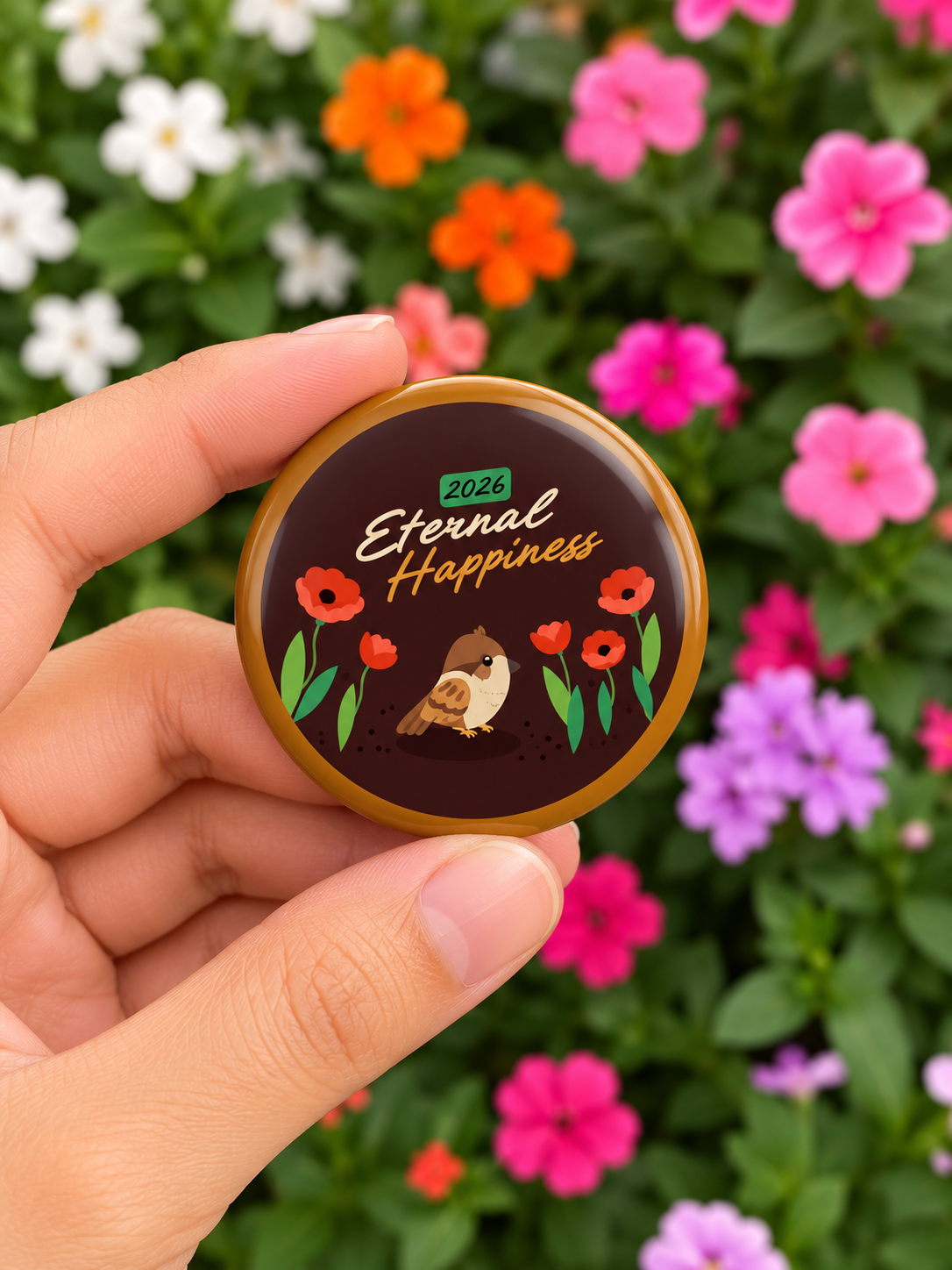 Sparrow of Hope Pin in Brown
