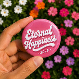 Eternal Happiness Typography Pin