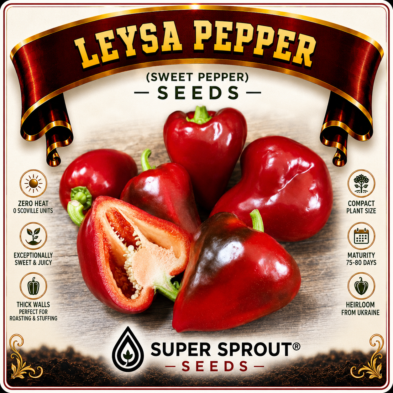 🫑UKRAINIAN LESYA PEPPER🫑 x 10 organic seeds