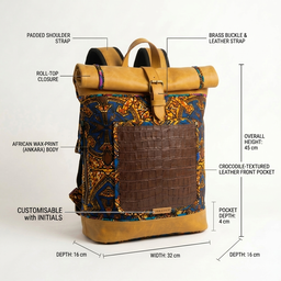 Croc-Embossed Roll-Top Travel Bag