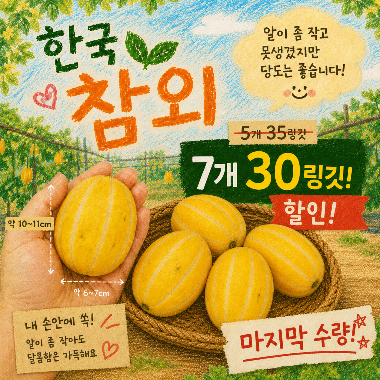 한국산 참외! No 마진 항공상품_0