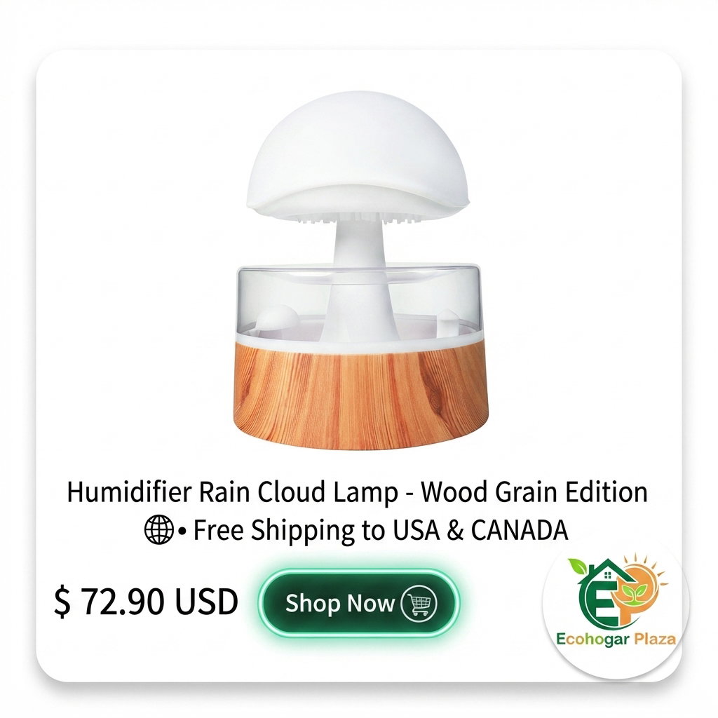 Humidifier Raincloud Lamp - Wood Grain Edition