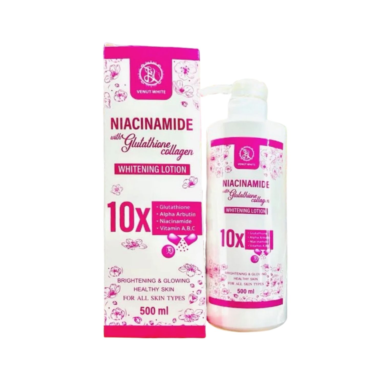 Venut White - Niacinamide with Glutathione Collagen Whitening Lotion 500ml | Wholesale Bath & Body Care Singapore