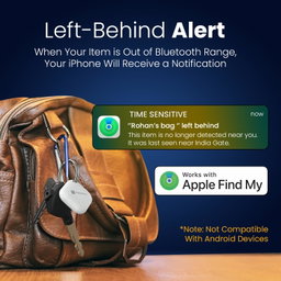 Portronics Worldtag Item Finder with Upto 1 Year Battery Life,Only iOS Compatible with Apple Find My App| Not For Android