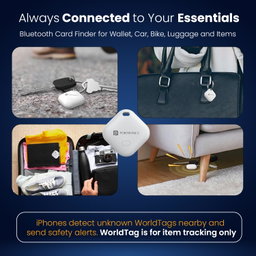 Portronics Worldtag Item Finder with Upto 1 Year Battery Life,Only iOS Compatible with Apple Find My App| Not For Android