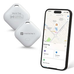 Portronics Worldtag Item Finder with Upto 1 Year Battery Life,Only iOS Compatible with Apple Find My App| Not For Android