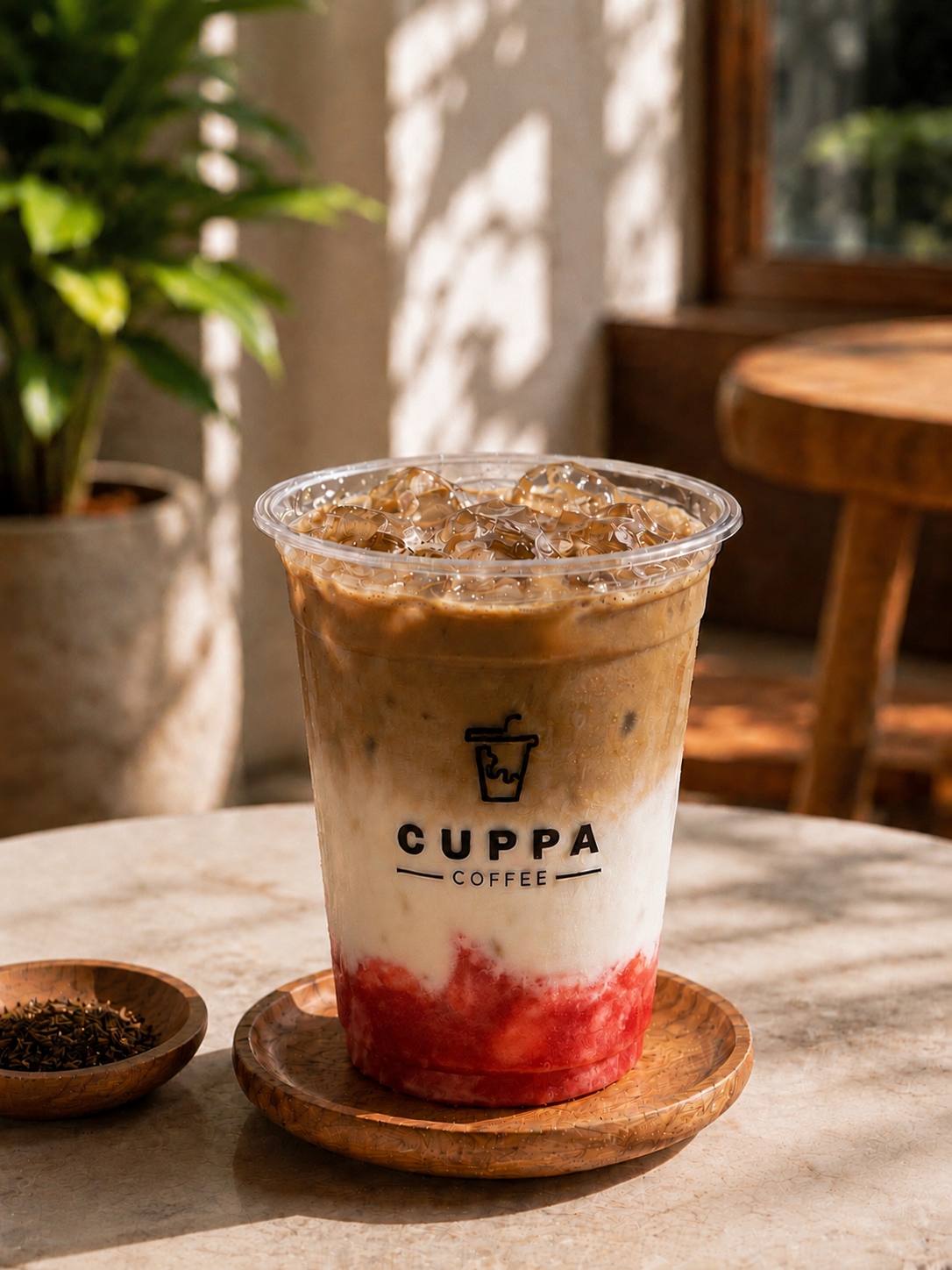 Iced Strawberry Houjicha Latte_0