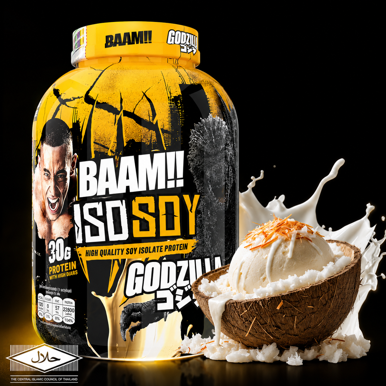 BAAM!!™ ISO-SOY Plant Protein Isolate (1lb / 0.45kg) | 30g Soy Isolate Protein • Vegan • Lactose-Free • Lab-Tested Premium Plant Protein [VX]_11