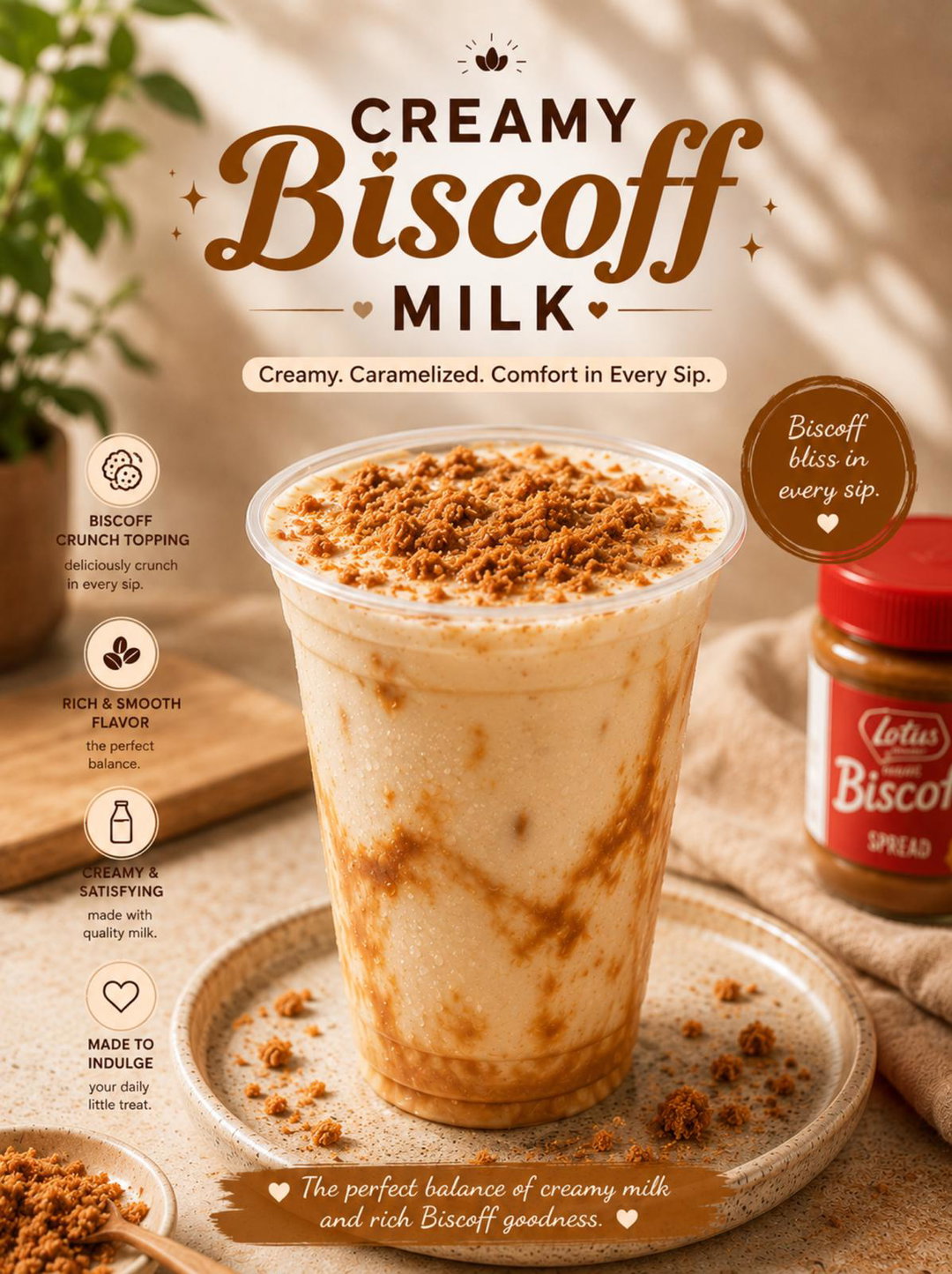Creamy Biscoff Milk