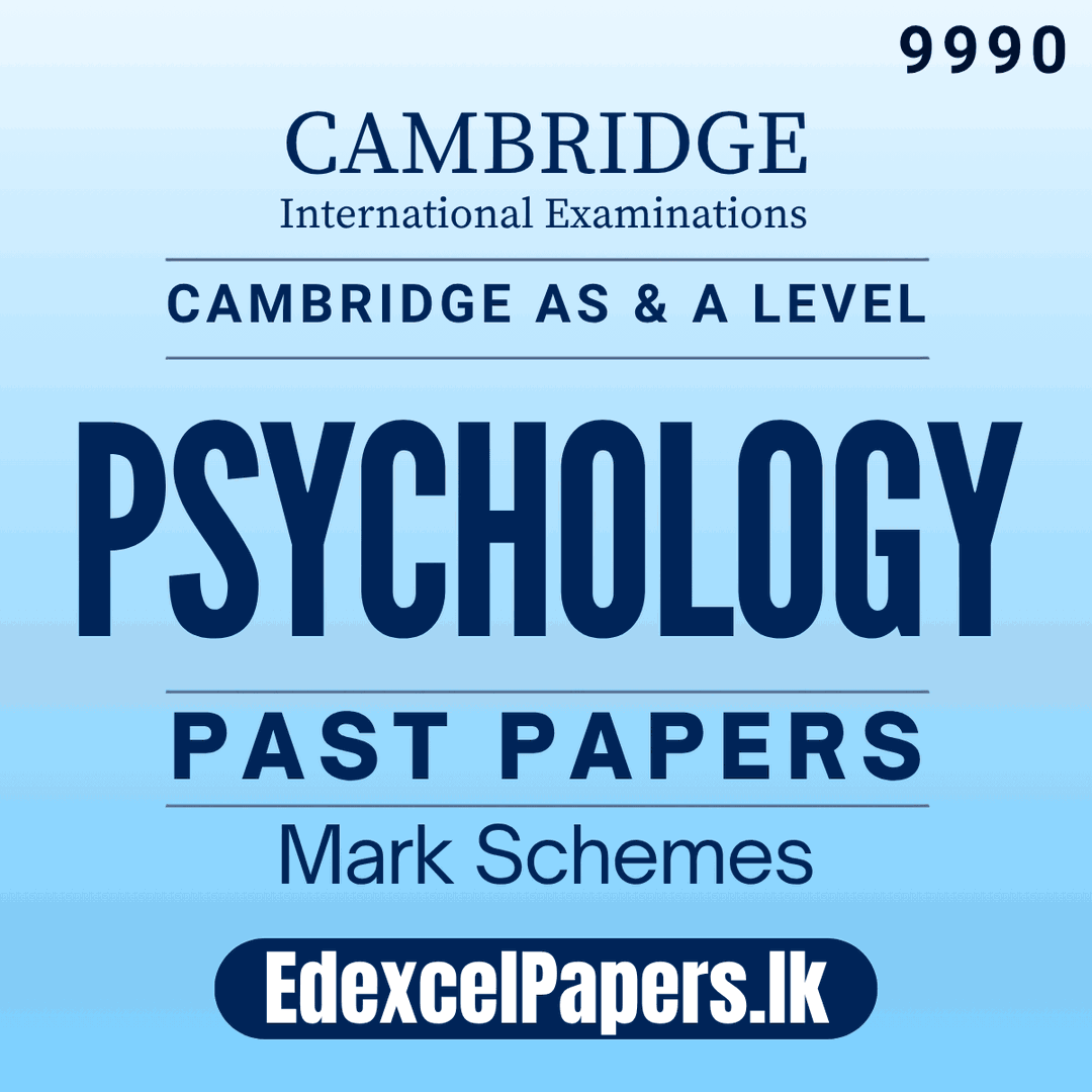Psychology (9990) | Cambridge International AS & A Level Past Papers