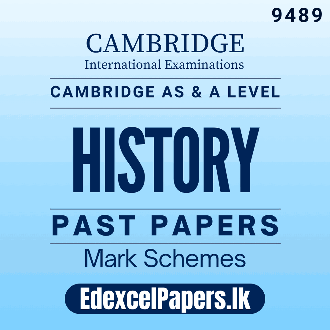 History (9489) | Cambridge International AS & A Level Past Papers