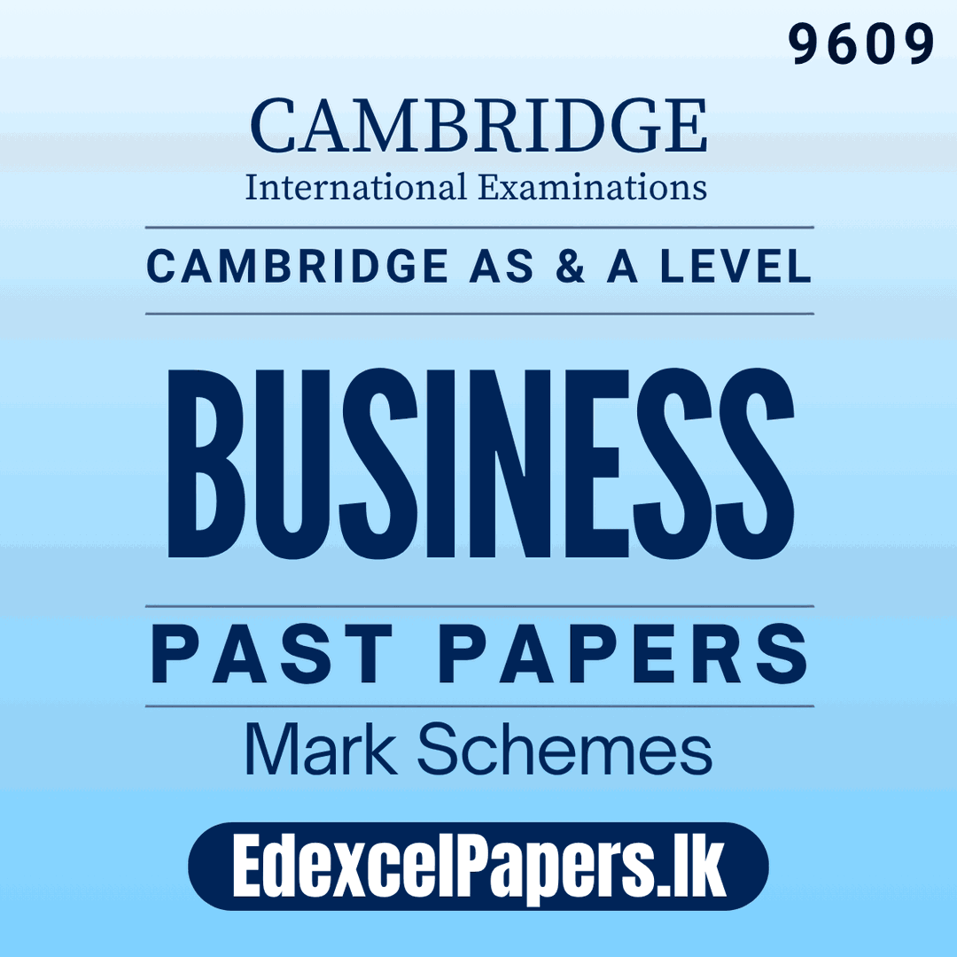 Business (9609) | Cambridge International AS & A Level Past Papers