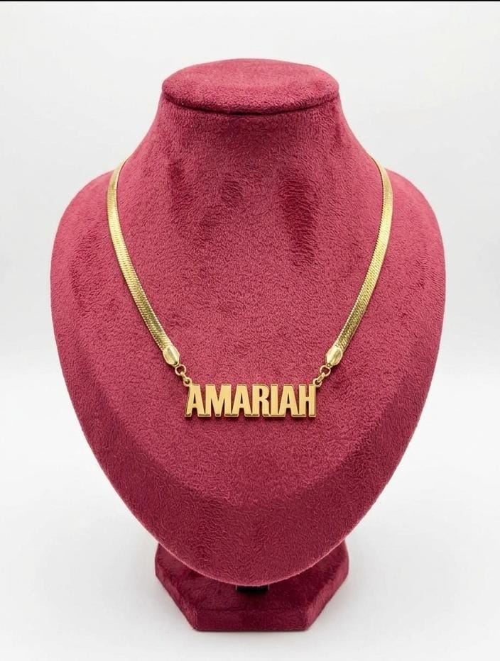 Satin Flat- Link Name Chain